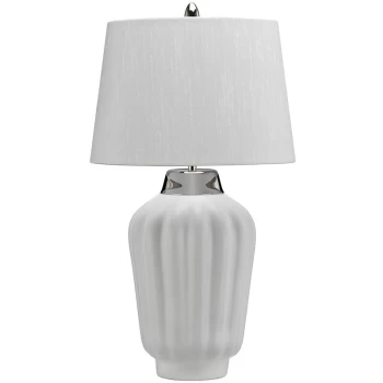 Image of Lampe de table Bexley Nickel blanc / poli 30 Cm