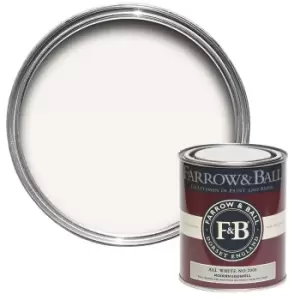 Image of Farrow & Ball Modern Eggshell Paint All White - 750ml
