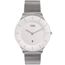 Image of White And Silver 'STORM XENU MESH WHITE' Fashion Watch - 47475/W