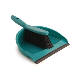 Image of Dustpan And Brush Set Soft Bristles Green