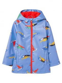 Image of Joules Toddler Boys Skipper Dino Rubber Coat - Blue