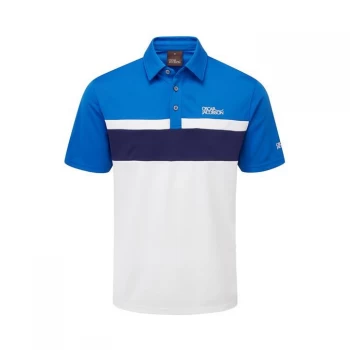 Image of Oscar Jacobson Polo Shirt - White/Royal
