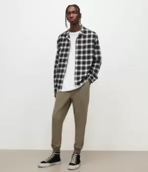 Image of AllSaints Mens Raven Cuffed Slim Sweatpants, Brown, Size: XL