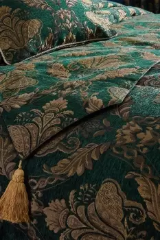 Image of Shiraz Traditional Damask Jacquard Floral Tasselled Bed Runner