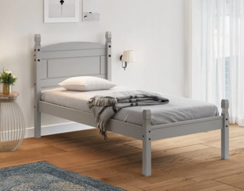 Image of MERCERS FURNITURE Corona Grey Wax 3'0' Low End Bed Frame 5060335868916