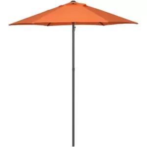 Image of Outsunny 2m Parasol Patio Umbrella, Outdoor Sun Shade with 6 Ribs Orange - Orange