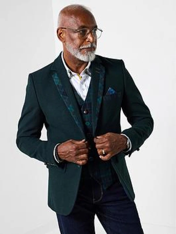 Image of Joe Browns Joe Browns Men Check Trim Blazer in Green Size: 38R Green 38R Male 5059953340492