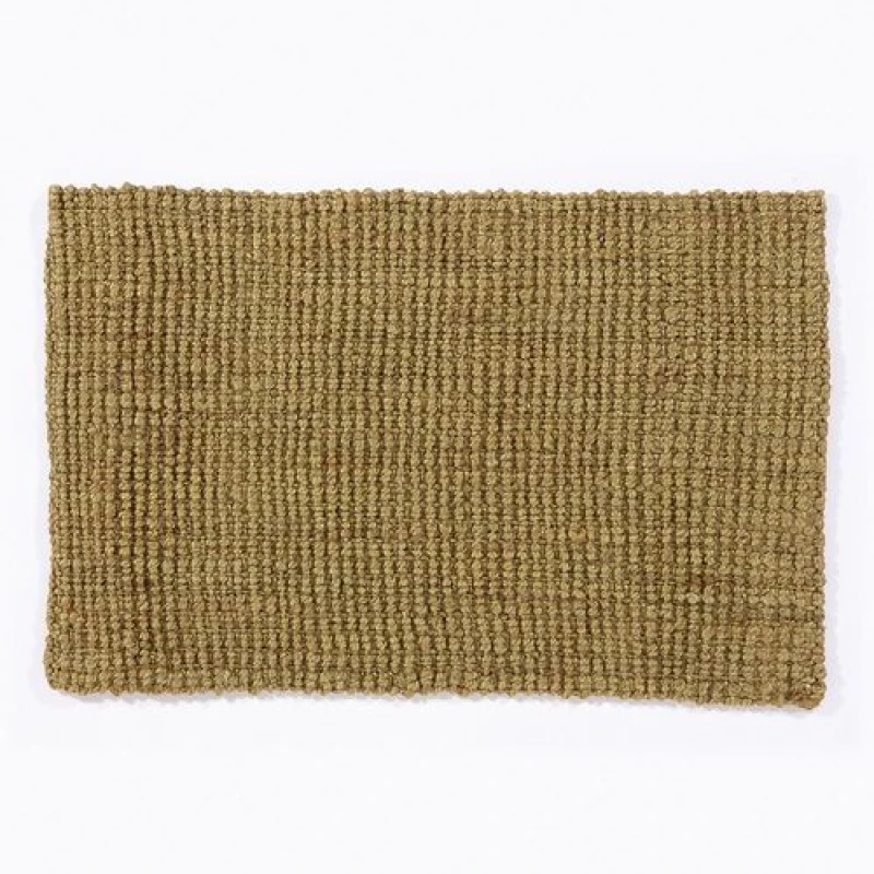 Image of Esselle Whitefield Handwoven Boucle Small Mat Olive
