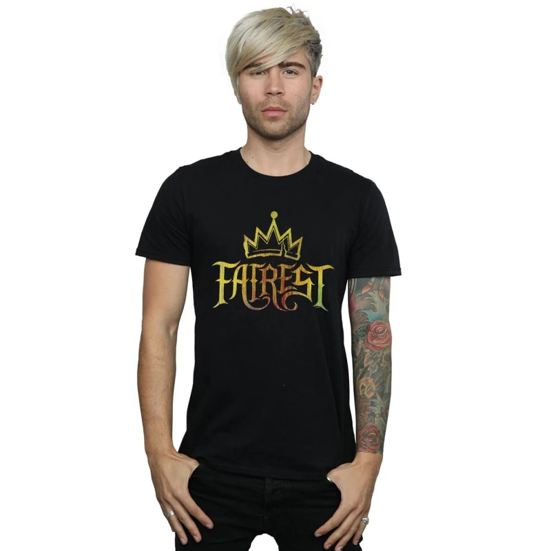 Image of Disney Men The Descendants Fairest Gold T-Shirt in Black Size: Small Black S Male 5057972020463