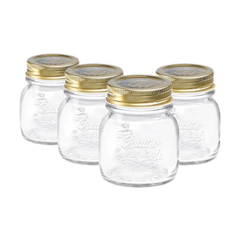 Image of Bormioli Rocco Quattro Stagioni Glass Preserving Jars 150ml Clear Pack of 4 Clear