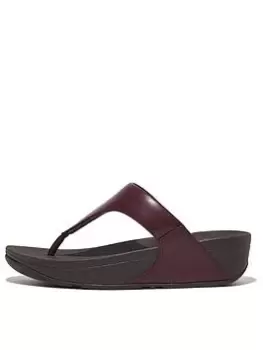 Image of FitFlop Lulu Leather Toepost Sandals, Navy, Size 5, Women