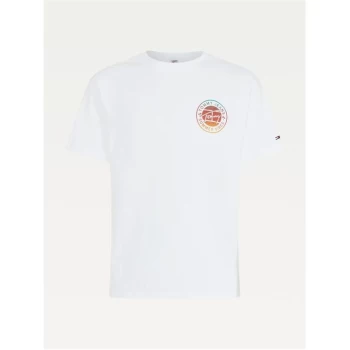 Image of Tommy Jeans Circular Graphic T Shirt - White YBR
