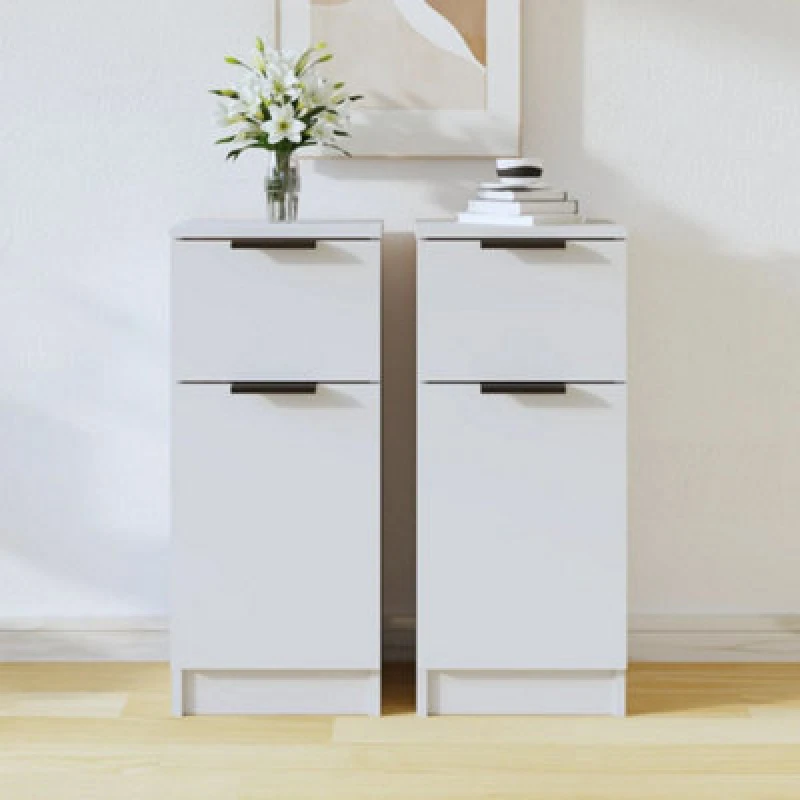 Image of VIDAXL Sideboards 2 pcs White 30x30x70cm Engineered Wood Vidaxl 8720287078487