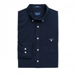 Image of Gant Broadcloth Shirt - Navy 410