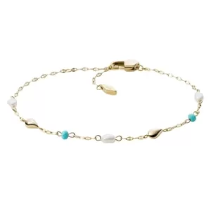 Image of Fossil Tranquil Summer Gold Tone Synthetic Pearl Bracelet