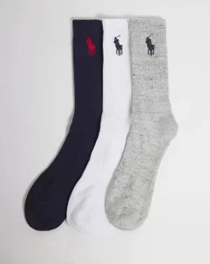 Image of Polo Ralph Lauren 3 Pack Big Pony Socks