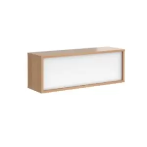Image of Denver reception straight top unit 1200mm - beech with white panels