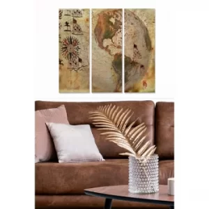 Image of MDF202382 Multicolor Decorative MDF Painting (3 Pieces)