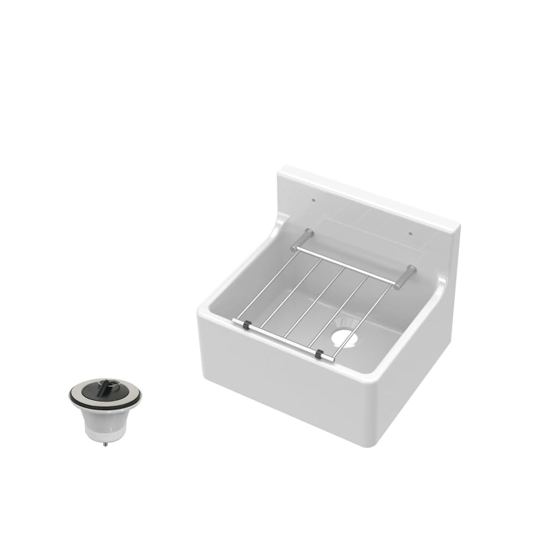 Image of Balterley Traditional Fireclay Cleaner Kitchen Sink with Waste in White White Unisex