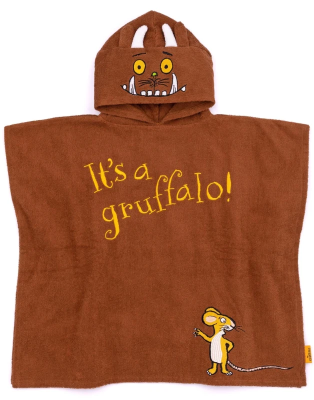Image of Gruffalo & Friends Poncho Towel Brown unisex