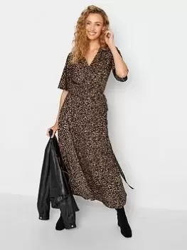 Image of Long Tall Sally Animal Print Midaxi Dress, Brown, Size 24, Women