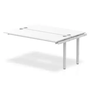 Image of Impulse Bench B2B Ext Kit 1600 Silver Frame Office Bench Desk White