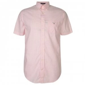 Image of Gant Gant Short Sleeve Pop Colour Gingham Shirt Mens - Rose 629