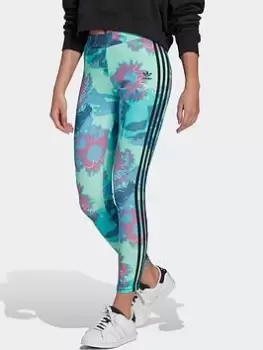 Image of adidas Originals Sunflower Graphic Leggings, Multi, Size 6, Women