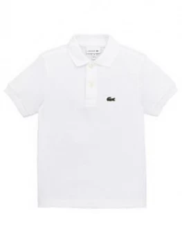 Image of Lacoste Boys Classic Short Sleeve Pique Polo Shirt - White