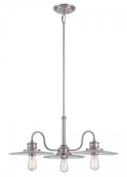 Image of 3 Light Multi Arm Ceiling Pendant Light Antique Nickel, E27