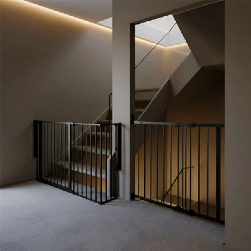 Image of Safetots Solution For Up And Down Staircases, Black, Multi Panels, Up To 174Cm, And, Screw Fit Gate, 67Cm - 105.5Cm