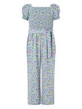 Image of Monsoon Girls Hester Ditsy Jumpsuit - Blue