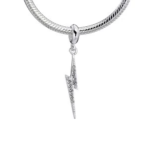 Image of Harry Potter Sterling Silver Lightning Bolt Slider Charm with Swarovski Crystal Elements