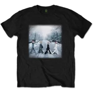 Image of The Beatles - Abbey Christmas Unisex XX-Large T-Shirt - Black