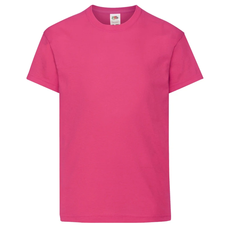 Image of Fruit of the Loom Original Short Sleeve T-Shirt in Fuchsia Size: 12-13 Years Fuchsia Unisex 12-13 Years