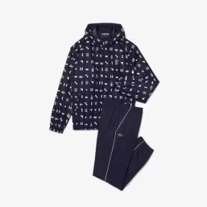 Image of Mens Lacoste SPORT Tennis Tracksuit Size 6 - XL Navy Blue / White / Navy Blue