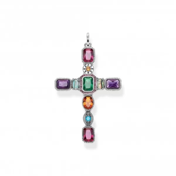 Image of Thomas Sabo Magic Stones Colourful Cross Pendant PE859-294-7