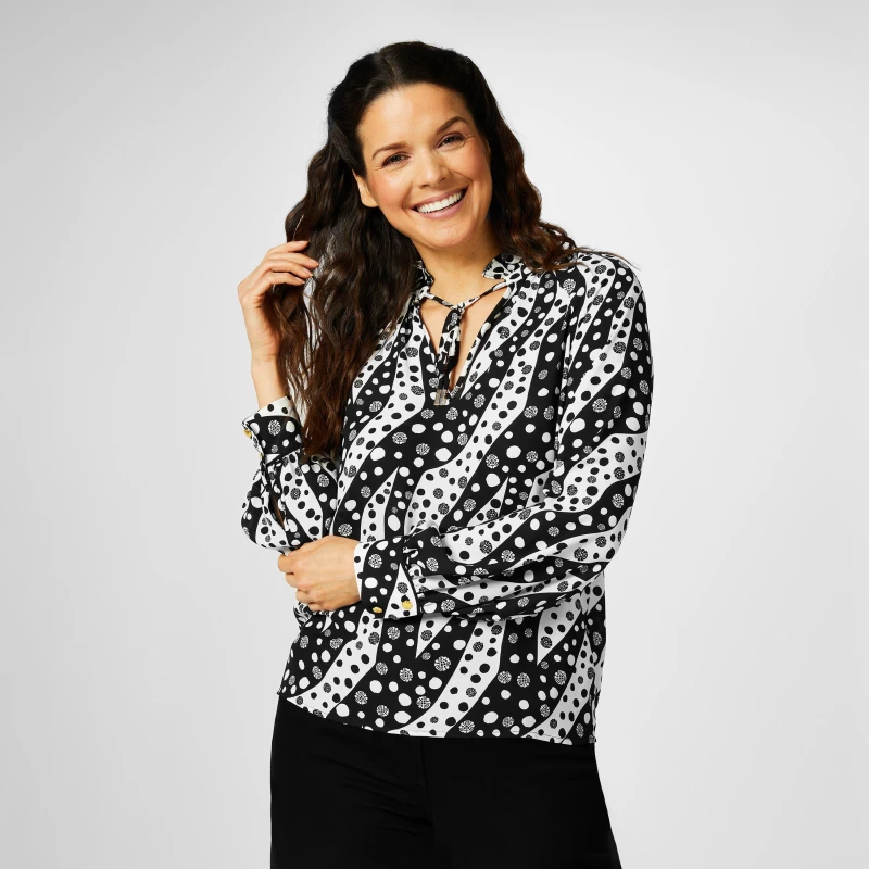 Image of Biba Frill Neck Blouse - Multi Multi 8