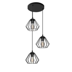 Image of Agat Cluster Pendant Ceiling Light Black 38cm