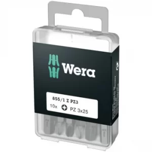 Image of Wera 05072405001 855/1 Classic Tough Pozidriv PZ3 Screwdriver Bits...