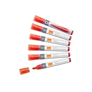 Image of Liquid Ink Whiteboard Pens Chisel Tip 10 Pack Red