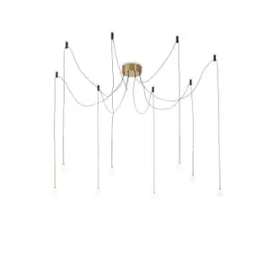 Image of LUCCIOLA 8 Light LED Cluster Pendant Ceiling Light Brass, 3000K, Non-Dim