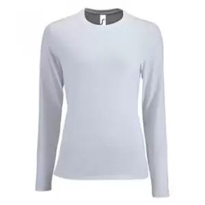 Image of SOLS Womens/Ladies Imperial Long Sleeve T-Shirt (S) (White)