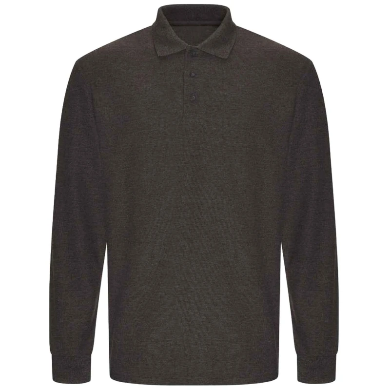 Image of PRORTX PRORTX Men Long-Sleeved Polo Shirt in Charcoal Size: Small Charcoal S Male 5063470572021