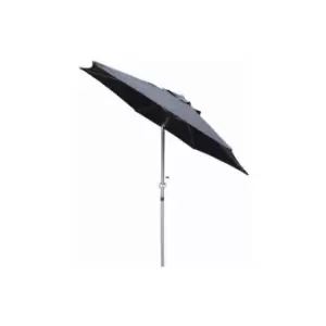 Image of 2m Aluminium Black Parasol Sun Shade with Crank and Tilt Garden Patio