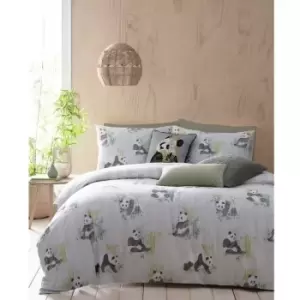 Image of Furn Pandas Duvet Cover Set (Single) (Mint Green) - Mint Green