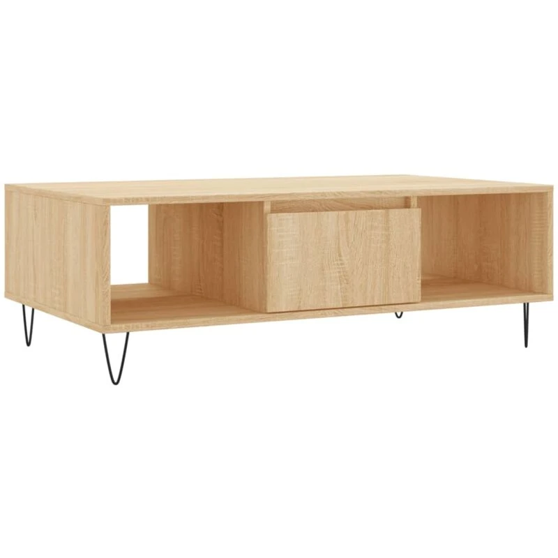Image of Vidaxl Coffee Table Sonoma Oak 104X60X35cm Engineered Wood, Brown 827087
