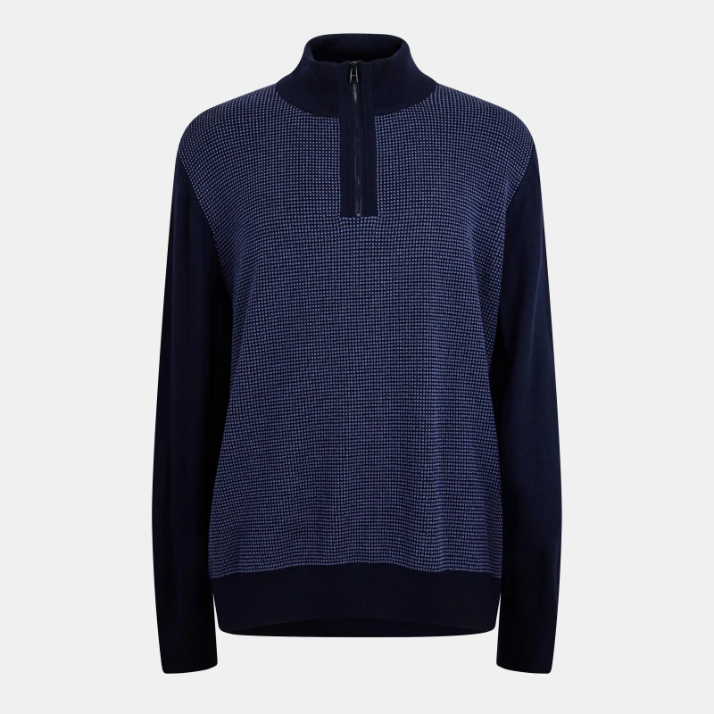 Image of Boss Mens H-Dambino Knitwear Crew Neck Jumper Dark Blue male Small