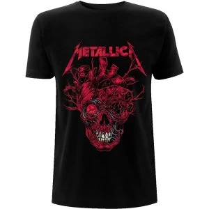 Image of Metallica - Heart Skull Unisex Medium T-Shirt - Black
