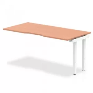 Image of Trexus Bench Desk Single Extension White Leg 1600x800mm Beech Ref